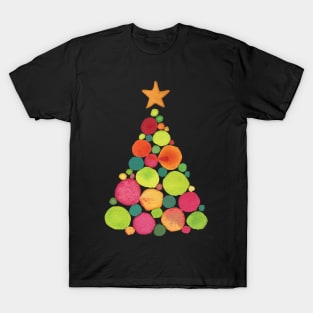 Pretty Painted Watercolor Holiday Christmas Tree T-Shirt